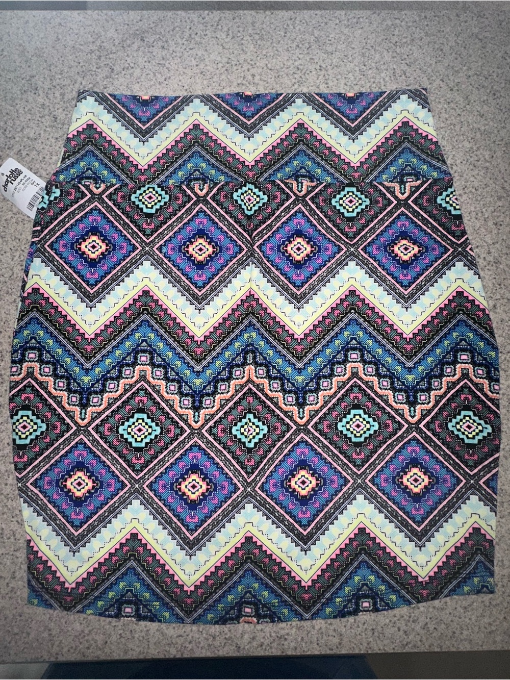 NWT Charlotte Russe Geometric Print Mini Skirt - Multicolor Size 1X
